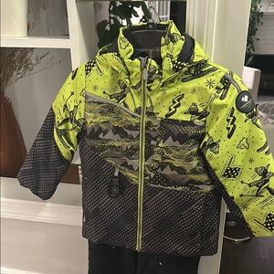 Neon Green and Black Patterned Jacket
